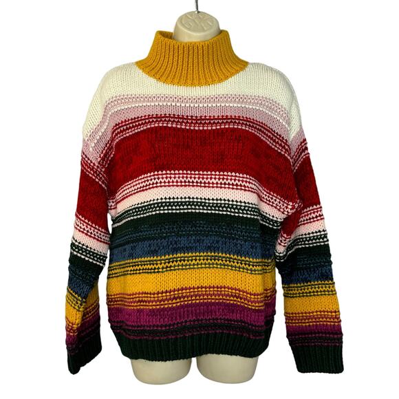 Sundance Cowl Neck Multicolor Relaxed Fit Sweater Women's S - Picture 1 of 9